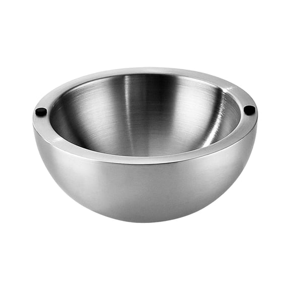 Gytml Stainless Steel Insulated Salad Bowl, Double-Wall Rustproof Metal Serving Bowl For Fruits, Salads, Dips & Outdoor Picnics(Silver-L-24X11Cm)