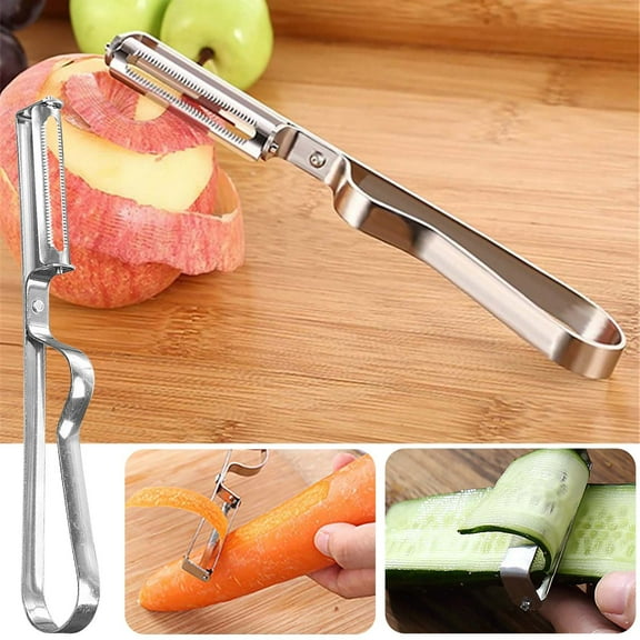Gytml Stainless Steel Swivel Vegetable Fruit Peeler Rustproof Sharp Blade Handheld Peeling Utensil For Daily Food Prep(Silver-6.29")