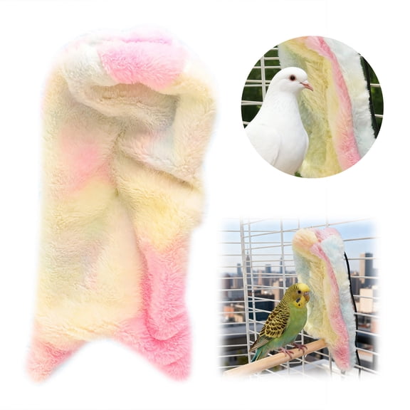 Gytml Usb Rechargeable Plush Bird Heating Mat For Cage, Warm Cozy Bird Heater Blanket For Birds And Small Animals, Easy Installation And Cleaning White-32cm