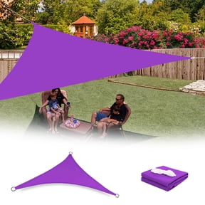 Gytml Waterproof Triangle Sun Shade Sail, Easy Install Breathable Outdoor Canopy Shelter, Heavy Duty Weather-Resistant Sun Shelter For Outdoor Backyard & Camping Purple-2x2x2m
