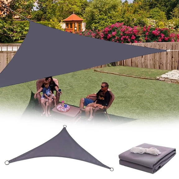 Gytml Waterproof Triangle Sun Shade Sail, Easy Install Breathable Outdoor Canopy Shelter, Heavy Duty Weather-Resistant Sun Shelter For Outdoor Backyard & Camping Dark Gray-3x3x3m