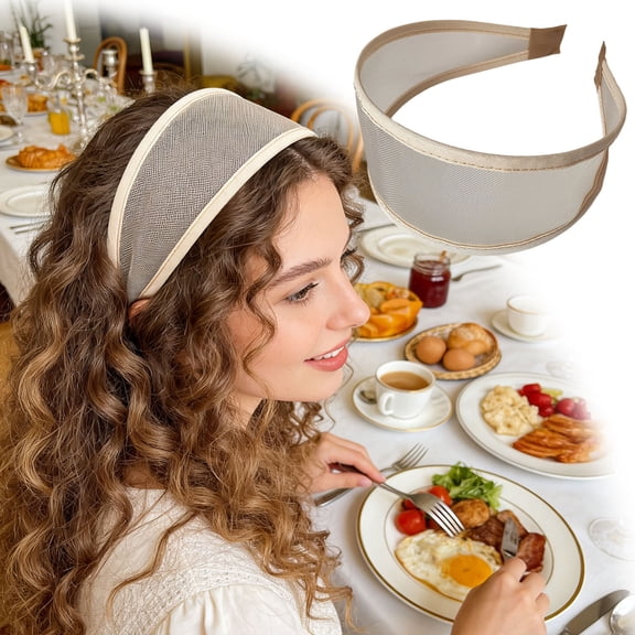 Gytml Wide Breathable Mesh Headband For Women, Adjustable Non- Wide Hair Band, Soft Edge Curly Hair Holding For Daily Wear(Beige-2.76")