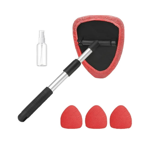 Gytml Windshield Cleaner Tool, Car Window Cleaning Kit With Extendable Handle And 4 Washable Cover, Reusable Auto Glass Wiper Kit For Interior Exterior, Ideal For Dirty Car Windows C-50.8cm