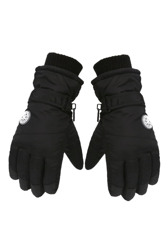 Winter Waterproof Ski Snow Warm Gloves For Women Men, Windproof Cold Weather Thermal With Touchscreen Fingers, For Running Driving Cycling Hiking Outdoor Sports Black-One Size