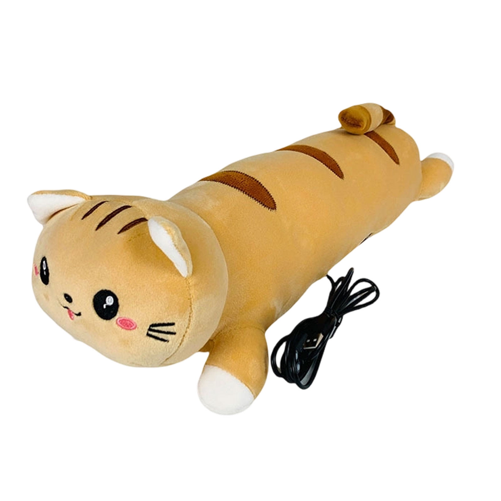 Gytml Yellow Cat Heating Hugging Pillow, Portable Electric Heat Pads Usb Powered, Funny Gifts For Women Girls Cat Lovers Birthday Easter Yellow-50x14x9cm