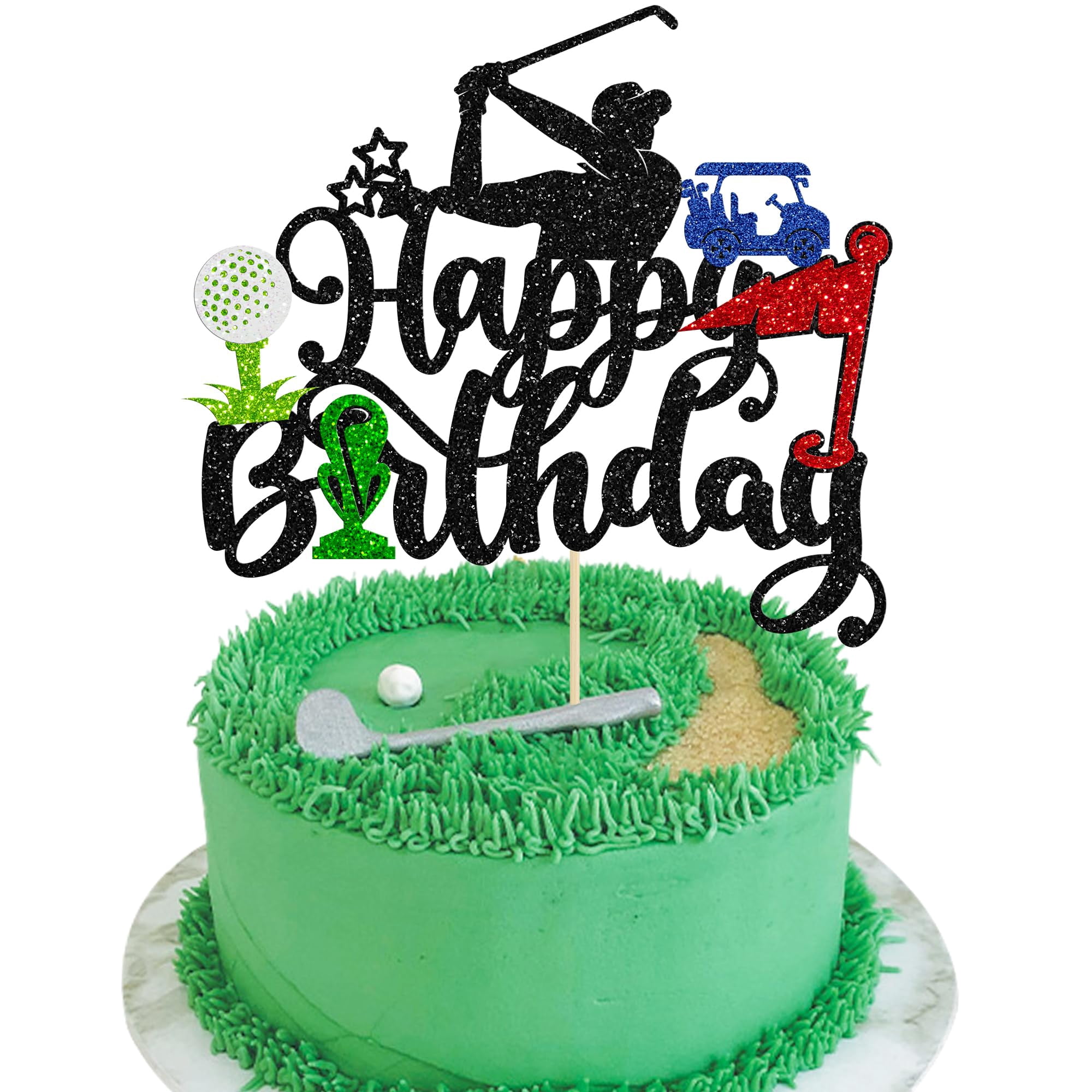 Gyufise Kuchenaufsatz „Happy Birthday“ – Zitrone Mit Glitzer, 16.8x21.6 Cm, Für Zitronen-Theme Partys