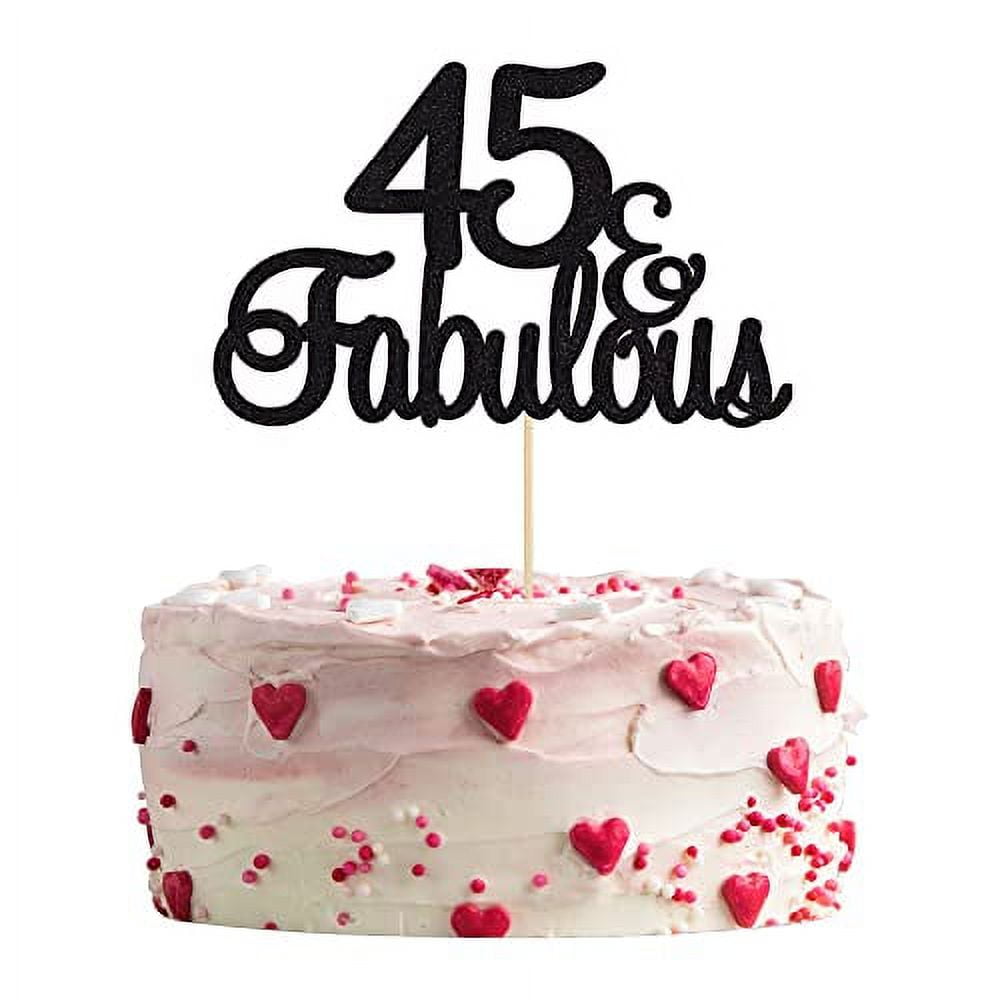 "Awesome Since 1980" 45th Birthday Banner - Black Glitter Paper Garland Sign For Party Decorations