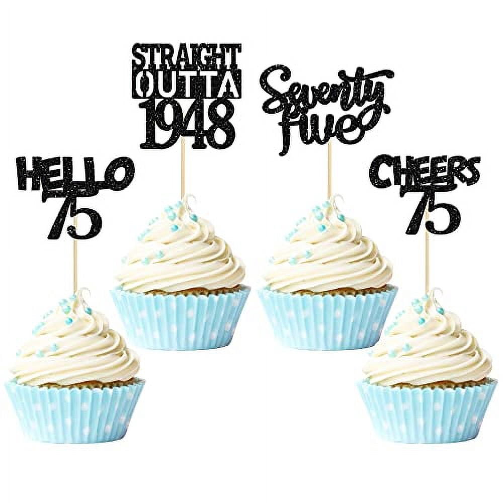 Gyufise Lot De 24 Décorations à Paillettes Pour Cupcakes « Straight