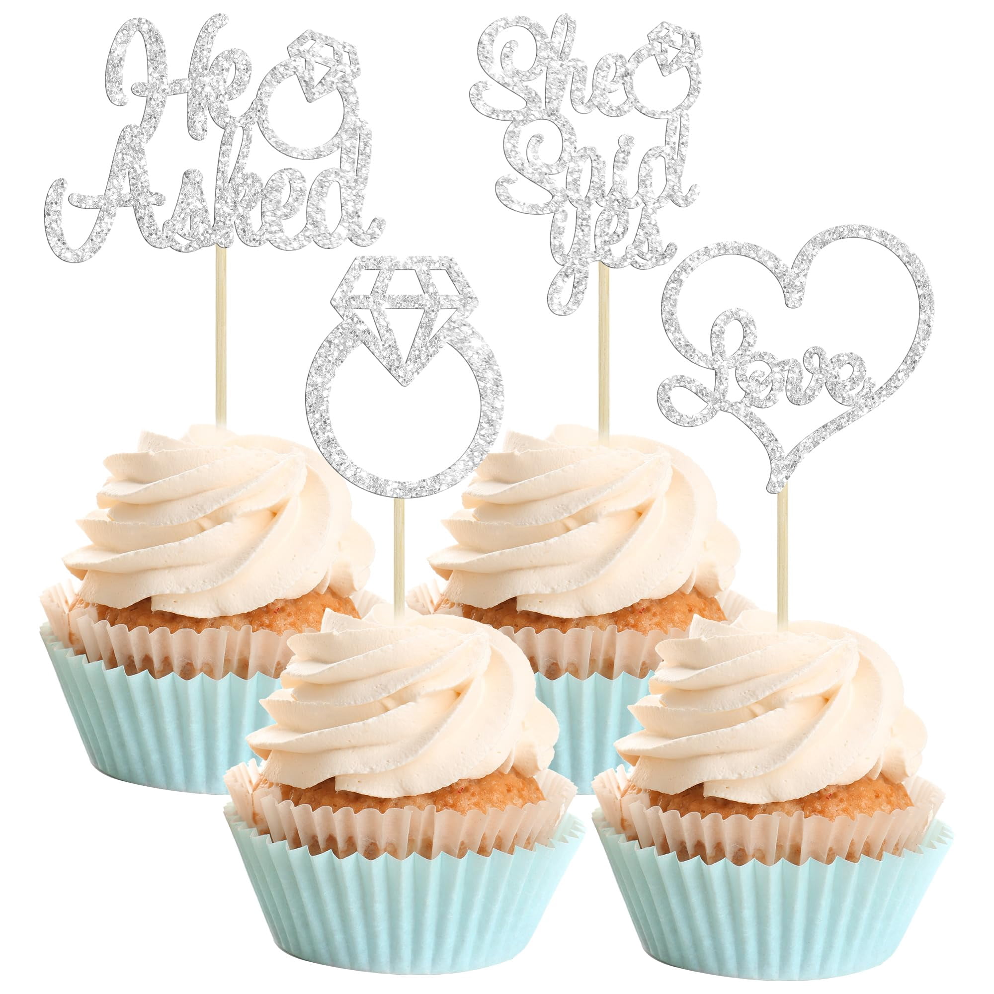 Gyufise 24 decorazioni per cupcake a fora di note usicali, a fora di