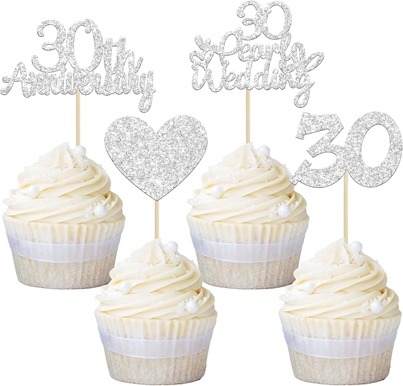 Gyufise 24 decorazioni per cupcake per 30° compleanno, con glitter oro dritto Outta 1991, decorazioni per 30° compleanno, anniversario, pensionamento, feste, 24 pezzi