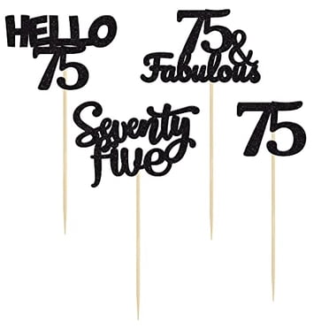 Gyufise 50 & Fabulous Cake Toppers - Pack Of 3, Black 50th Birthday & Anniversary Decorations