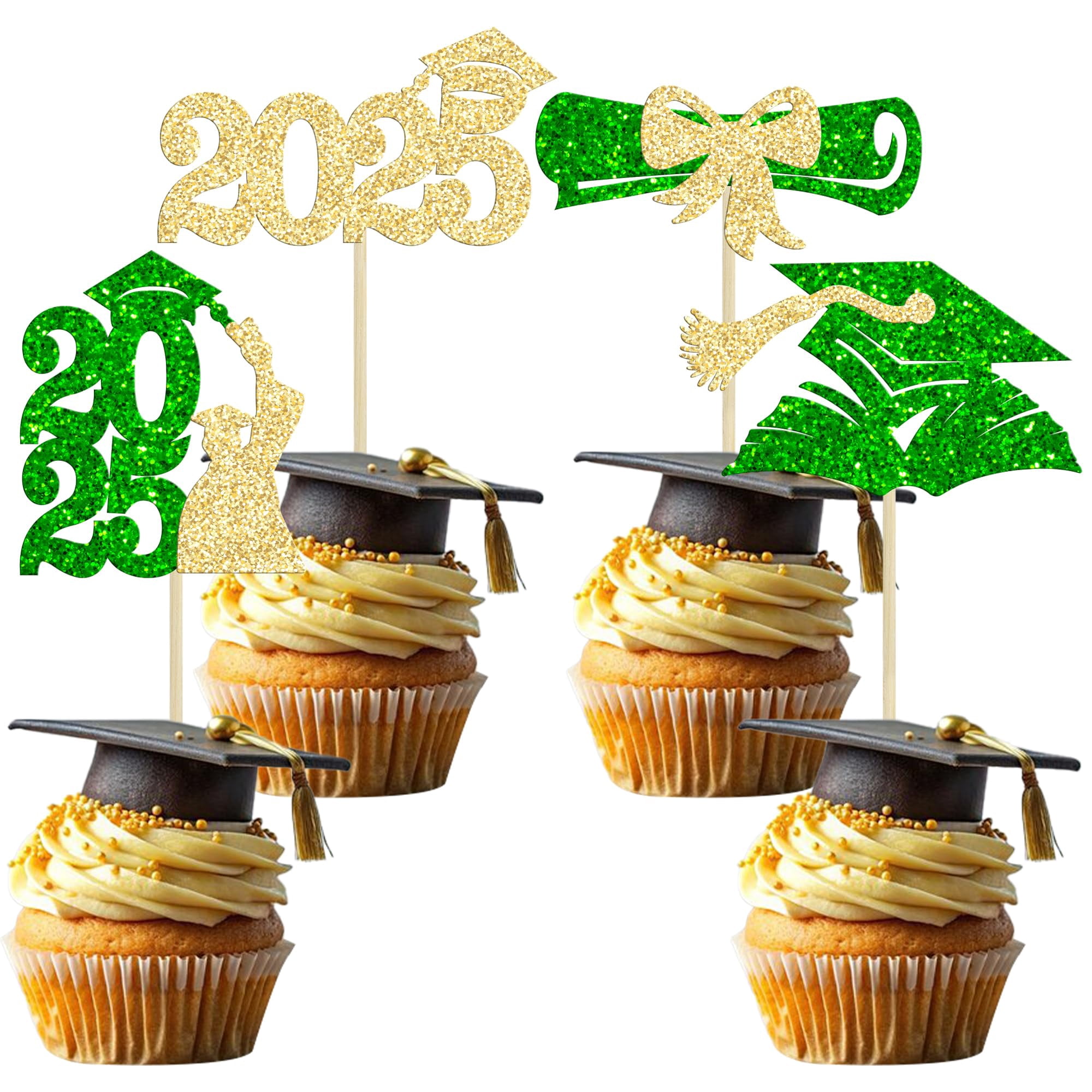 Gyufise 1 topper per torta di classe del 2024 glitterato