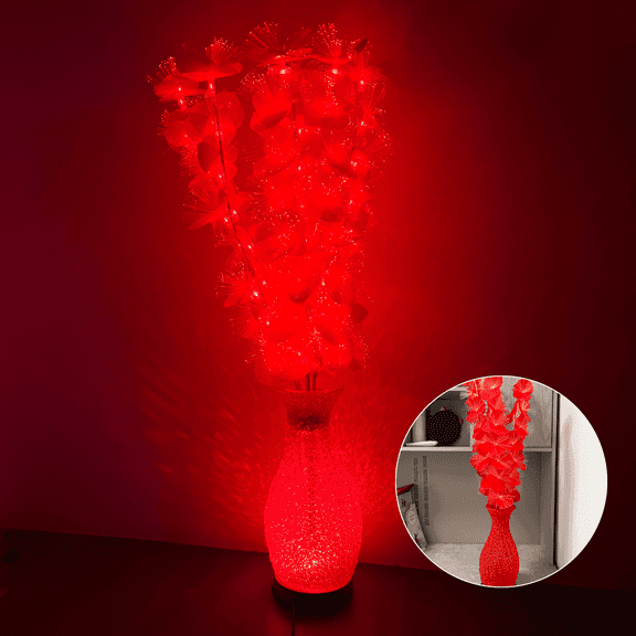 Gyugmhao 32'' Orchids Artificial Flowers,LED Faux Orchid Flowers with Vase,Silk Faux Orchid Arrangement for Home Table Decoration