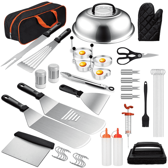 Gyugmhao 44pcs Griddle Accessories Kit ,All-in-One Griddle Tools Set with Enlarged Spatulas, Scraper, Outdoor BBQ and Patio Party