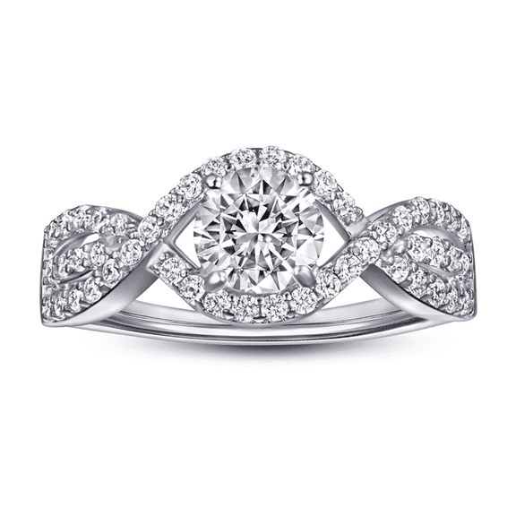 Gyugmhao Infinity Evil Eye Ring, S925 Sterling Silver Women Engagement Ring, AAAAA CZ, Size 7
