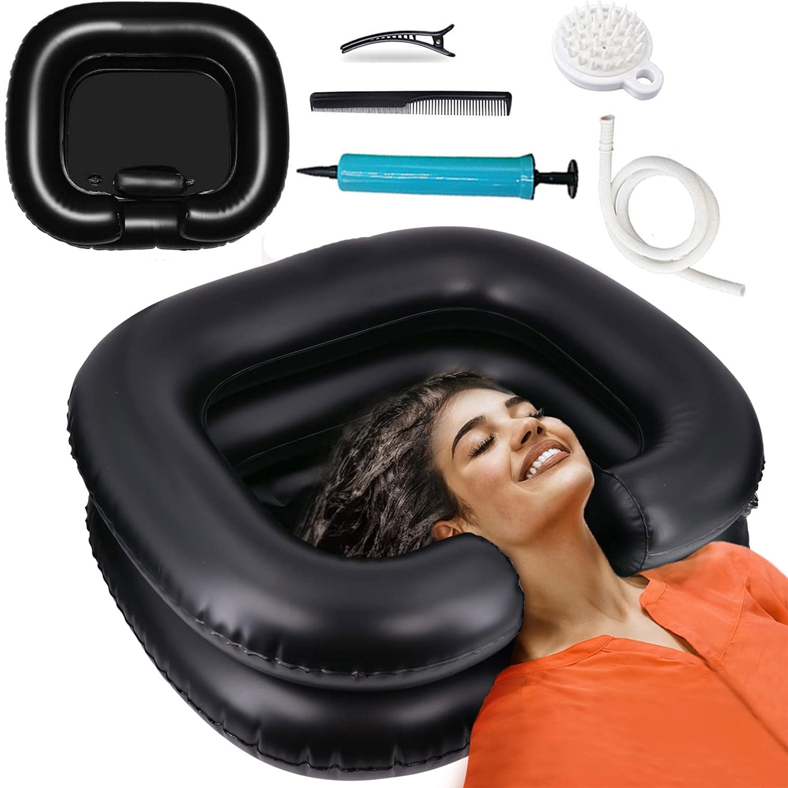 Gyugmhao Inflatable Shampoo Basin,Portable Shampoo Bowl, Hair Washing Basin for Bedridden, Disabled,Injured, Hair Wash Tub for Dreadlocks and at Home Sink Washing