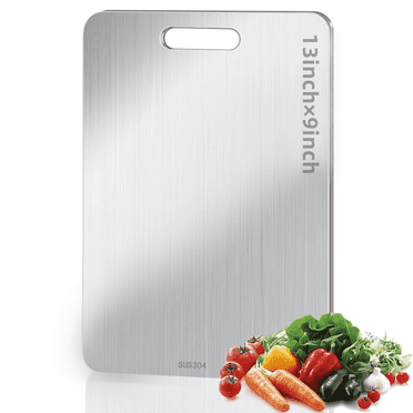 Gyugmhao Titanium Cutting Board,Stainless Steel Cutting Boards for Kitchen,Double-Sided Food Grade Cutting Board,Cutting Meat,Cheese,Vegetable,Fruit