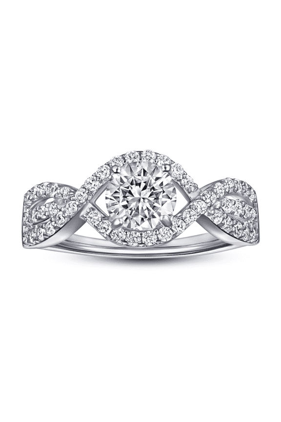 Infinity Evil Eye Ring, S925 Sterling Silver Women Engagement Ring, AAAAA CZ, Size 8