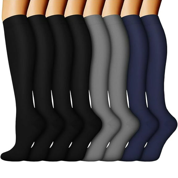 Gyujnb 8PC Long Compression Socks Leggings Long Running Compression Socks Outdoor Sports Socks