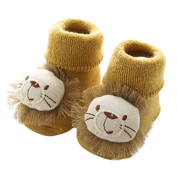 Gyujnb Baby 3D Animal Socks Non-Slip Grip Soles Soft Cotton for Infants Indoor Play,0-1 Years