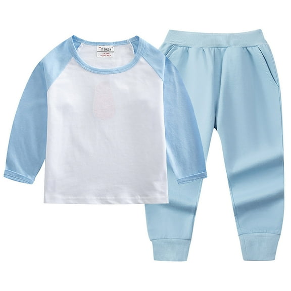 Gyujnb Baby Boy Fall Outfit Boy Sweatshirt Top Elastic Pants Set Cute 2pcs,Kids Pajama Sets,Size:5-6 Years