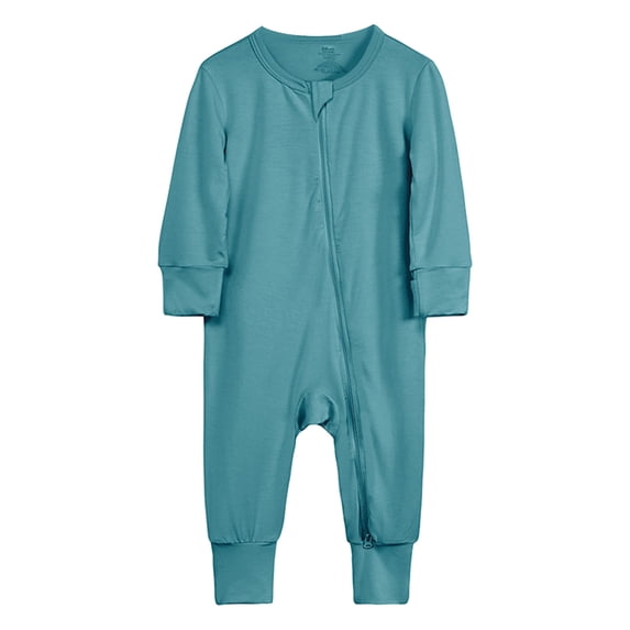Gyujnb Baby Cotton Rompers Footless Pajamas Zipper Long Sleeve Sleeper Jumpsuit,3-6 Months