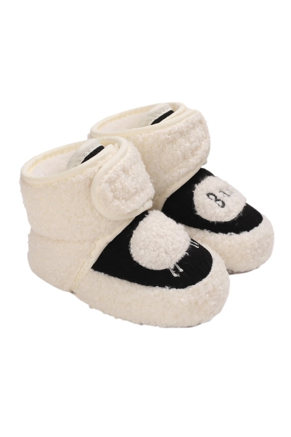 Baby First Walkers, Warm Soft Sole Booties with Hook Loop, Cozy Indoor Outdoor Shoes for Toddlers,0-6 Months