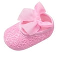 thumbnail image 1 of Gyujnb Baby Girls Soft Shoes Soft Soled Non- Bowknot Footwear Crib Shoes,11, 1 of 4
