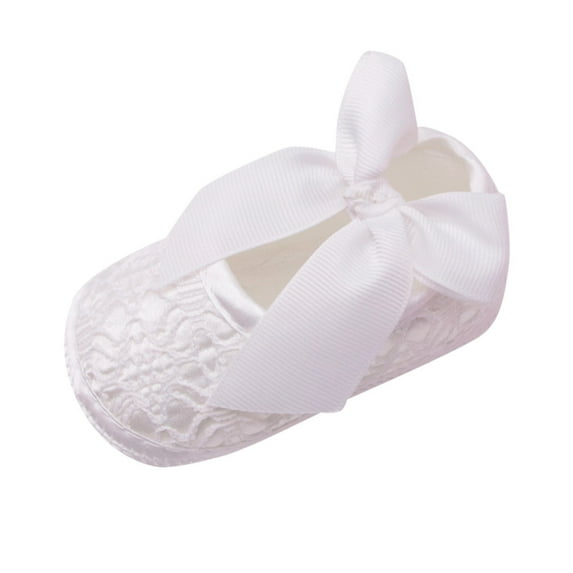 Gyujnb Baby Girls Soft Shoes Soft Soled Non- Bowknot Footwear Crib Shoes,12