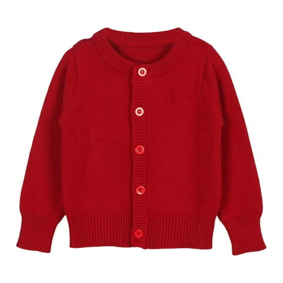 GYUJNB Baby Kids Girls Cardigan Long Sleeve Kid Button Sweater Girl Crew Neck Cardigans Sweater,Size:4-5 Years