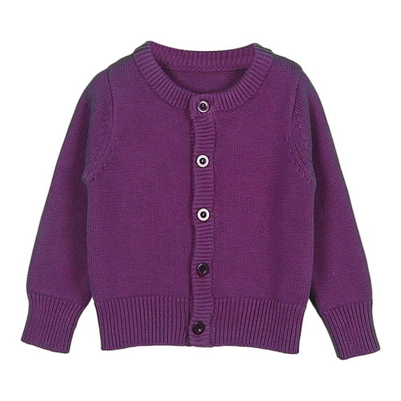 GYUJNB Baby Kids Girls Cardigan Long Sleeve Kid Button Sweater Girl Crew Neck Cardigans Sweater,Size:8-9 Years