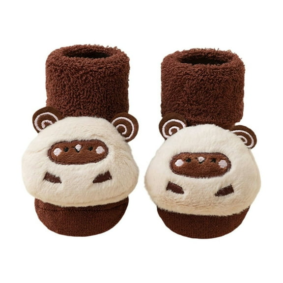 Gyujnb Baby Mid-Crew Socks Warm Soft Non-Slip Grip for Infants First Walk & Indoor Play,1-3 Years