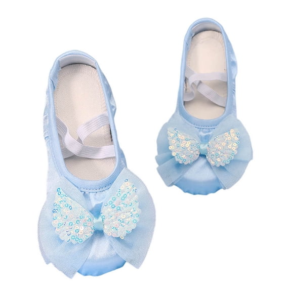 Gyujnb Ballet Dance Shoes for Girls Soft Sole Cat Design Classical Practice Footwear,6-7 Years