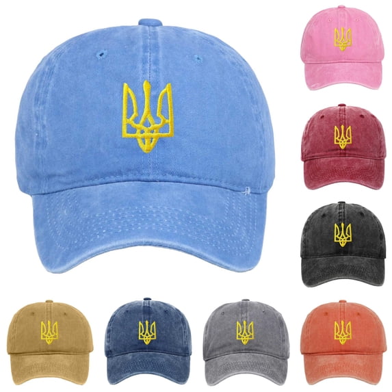 Gyujnb Baseball Cap Washed Finish Adjustable Ukraine Badge Embroidery for Couples Daily Outdoor Outings (Unisex),One Size