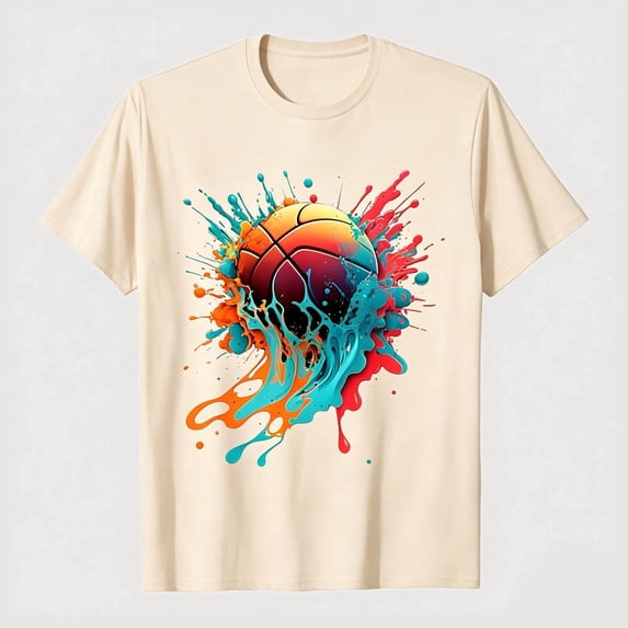 Gyujnb Basketball Graphic Print Short Sleeve Crew Neck Casual Sport Tee (Little Boys, Big Boys),2-3 Years