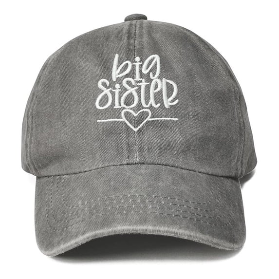 Gyujnb Big Sister Embroidered Kids Baseball Cap Retro Washed Adjustable Sun Hat