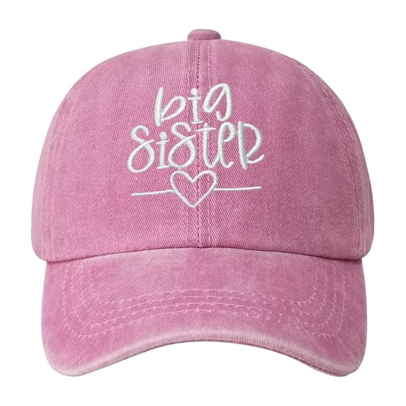 Gyujnb Big Sister Embroidered Kids Baseball Cap Retro Washed Adjustable Sun Hat