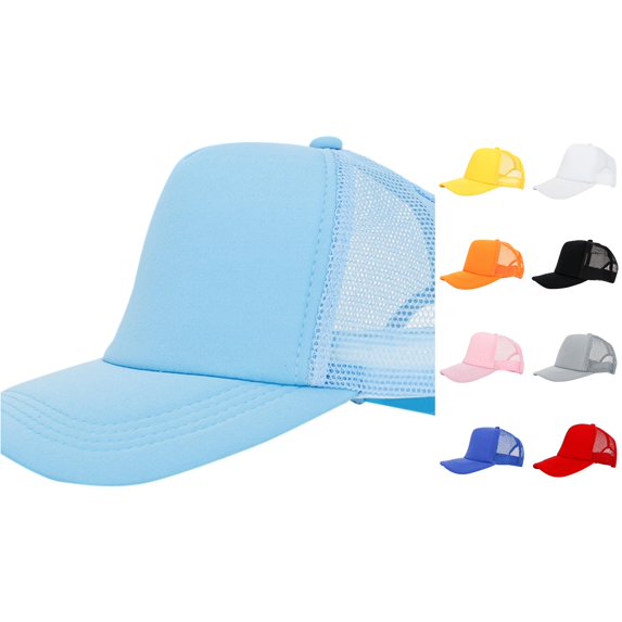 Gyujnb Blank Foam Mesh Spliced Trucker Cap Adjustable Snapback Outdoor Sun Block Hat (Unisex Adults),M