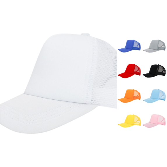 Gyujnb Blank Foam Mesh Spliced Trucker Cap Adjustable Snapback Outdoor Sun Block Hat (Unisex Adults),M