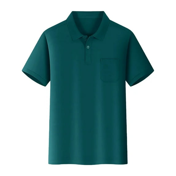 Gyujnb Boys Casual Short Sleeve Solid Color Polo Shirt with Pocket Kids Top for Daily Wear and Play,Size:5-6 Years
