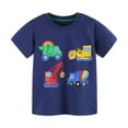 thumbnail image 1 of Gyujnb Boys Girls Construction Truck Print Short Sleeve Crew Neck Cotton T Shirt Tops,3-4 Years, 1 of 9