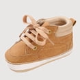 thumbnail image 1 of Gyujnb Boys Girls High Top Crib Shoes, Lace up Flat Sole Comfortable Solid Color Baby Shoes(Toddler),0-6 Months, 1 of 2