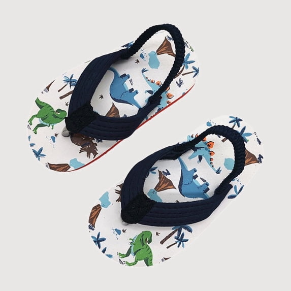 Gyujnb Boys Printed Flip Flops, Soft Breathable Summer Beach Slides (Baby, Toddler, Little Boys),3-4 Years