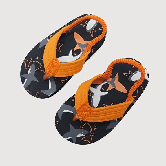 Gyujnb Boys Printed Flip Flops, Soft Breathable Summer Beach Slides (Baby, Toddler, Little Boys),4-5 Years