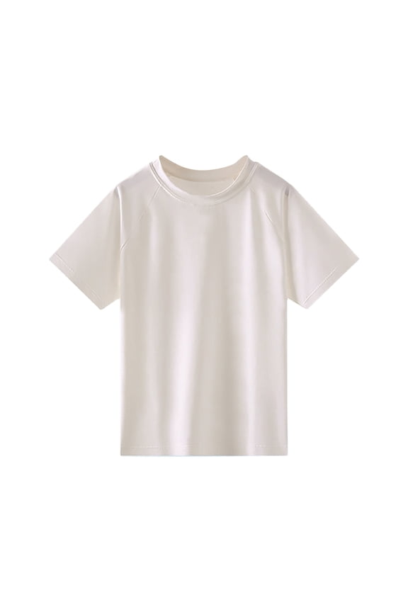 Boys Rash Guard Short Sleeve Swim Shirt Sports Fishing Surf Water Beach Tee for Kids Girls Youth,Size:7-8 Years