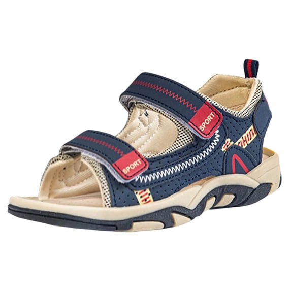 Gyujnb Boys Sandals for Kids Comfortable Adjustable Hook and Loop Strap Casual Outdoor Summer Beach Shoes for Daily Wear,5-5.5 Years