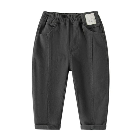 Gyujnb Boys Stretch Denim Pants for Kids Casual Loose Fit Jeans with Elastic Waist for Outdoor School Daily Wear,Size:6-7 Years