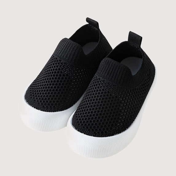 Gyujnb Boys and Girls Pull on Mesh First Walking Shoes, Closed Toe Soft Sole Breathable Baby Shoes (Baby, Toddler),18-24 Months