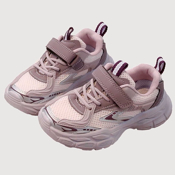 Gyujnb Breathable Mesh Hook and Loop Low Top Platform Casual Sneakers (Little Girls, Big Girls),4-5 Years