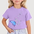thumbnail image 1 of Gyujnb Butterfly Print Round Neck Short Sleeves Casual T Shirt (Girls),10-11 Years, 1 of 3